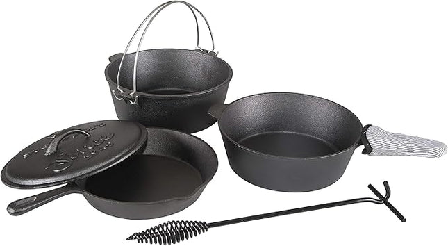Stansport Pre-Seasoned Cast Iron Cook Set 6 Piece Set (16903)