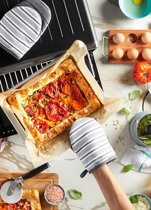 KitchenAid Albany Mini Oven Mitt 2-Pack Set, Charcoal Grey, 5.5"x8"