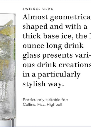 ZWIESEL GLAS Paris Long Drink Glass 11 Ounce (Set of 6), Drinking Glasses for Long Drinks, Dishwasher-Safe Tritan Crystal Glasses, Made in Germany