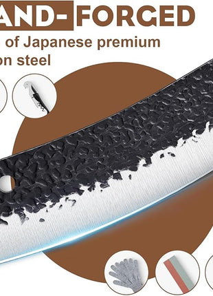 Golden Bird Butcher Knife Set - 13pcs Chef Knife Set Hand Forged Knives for Kitchen, Sharp Japanese Knives Sets for Meat Cutting, Camping, BBQ, Christmas Gifts for Men Women