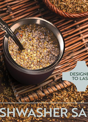 Norte Yerba Mate Cup Kit, 8-Ounces Traditional Mate Tea Cup/Gourd Set | Includes 2 Bombillas (Yerba Mate Straw) & Cleaning Brush, Stainless Steel Cup, Double-Walled, Easy to Clean | Burgundy