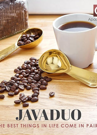 Apace Living Coffee Scoop (Set of 2) - 2 Tablespoon (2 Tbsp / 1/8 Cup / 1 oz) - The Best Stainless Steel Measuring Spoons for Coffee, Tea, and More