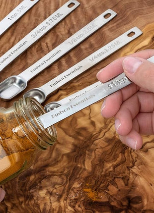 Hudson Essentials Stainless Steel Measuring Spoons Set for Dry or Liquid - Fits in Spice Jars - Set of 7