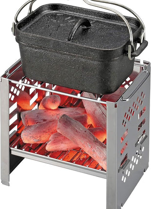 Captain Stag UG-3062 Dutch Oven, Iron Casting, Square Shape, Mini Dutch Oven, Width 8.1 x Depth 5.1 x Height 3.5 inches (205 x 130 x 90 mm), Full Water Capacity: 25.5 fl oz (750 ml), No Seasoning