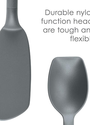 Rachael Ray Tools and Gadgets Lazy Crush & Chop, Flexi Turner, and Scraping Spoon Set / Cooking Utensils - 3 Piece, Gray