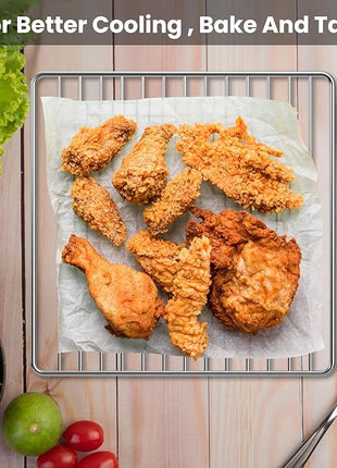 13.4'' x 13.4'' Wire Rack for Baking with Ninja SP101, SP100, SP1001C, SP201 Foodi Air Fry Oven, Stainless Steel Wire Rack for Cooking, Oven Racks Replacements for Ninja Air Fryer Replace