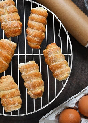 P&P CHEF 7½ Inch Cooking Rack Round, Stainless Steel Round Rack for Cooking Cooling Steaming Baking, Fit Air Fryer Pot Pressure Cooker, 2 Pack -Oven & Dishwasher Safe