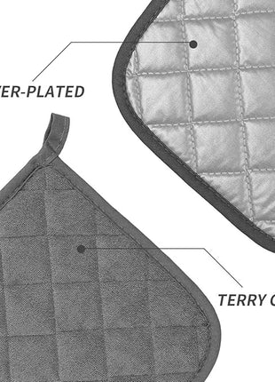 Pot Holders Cotton Made Machine Washable Heat Resistant Potholder, Pot Holder, Hot Pads, Trivet for Cooking and Baking (5, Dark Grey)