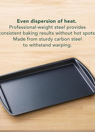 Nifty Cookie & Baking Sheets (Set of 3) – Non-Stick Coated Steel, Dishwasher Safe, Oven Safe up to 450 Degrees, includes Large/Med/Small Pans