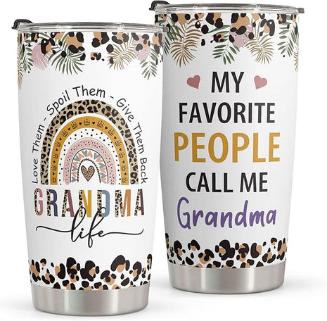 Macorner Grandma Gifts - Stainless Steel Tumbler 20oz for Women - Birthday Christmas Mothers Day Gift for Mom Nana Mimi From Daughter Son Grandkids - Best Grandma Ever