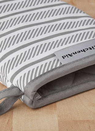KitchenAid Albany Mini Oven Mitt 2-Pack Set, Grey, 5.5"x8"