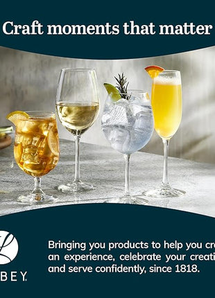 Libbey Entertaining Essentials Stemmed Water Glasses, Clear Multi Purpose Water Goblet Set of 6, Dishwasher Safe 16 oz Goblet Glasses for Parties