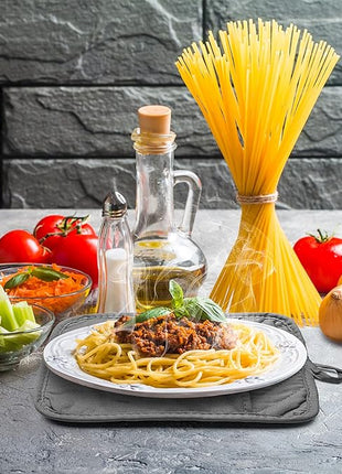 GROBRO7 5Pack Pot Holders for Kitchen Heat Resistant Cotton Potholder Multipurpose Hot Pad Machine Washable Oven Mitts with Pocket Potholders for Baking and Cooking 8.9 x 6.9 in Gray Black