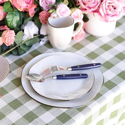 ANNOVA Silverware Set, Retro/Rivet Colorful Stainless Steel Tableware Kitchen Flatware Set Utensils, Includes Dinner Knives, Forks, Spoons, Salad Forks & Dessert Spoons (Navy Blue, 20 Pieces)