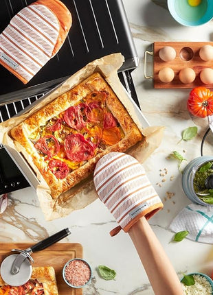 KitchenAid Albany Mini Oven Mitt 2-Pack Set, Honey, 5.5"x8"