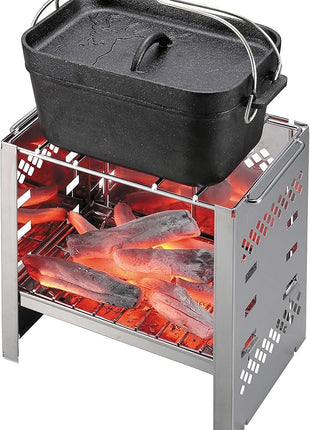 Captain Stag UG-3063 Dutch Oven, Iron Casting, Square Shape, Dutch Oven, Width 10.6 x Depth 6.7 x Height 4.7 inches (270 x 170 x 120 mm), Full Water Capacity: 0.7 gal (2.3 L), No Seasoning Required