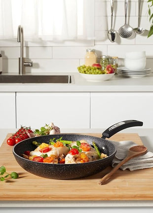 Starfrit The Rock 20cm (8") Non-Stick Fry Pan - Durable Forged Aluminum - Oven Safe - PFOA Free - Easy to Clean - Black