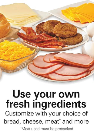 Hamilton Beach Dual Breakfast Sandwich Maker with Timer, Ready in 5 Minutes, Removable Dishwasher Safe PFAS-Free Non-Stick Egg Cooker Ring, Silver (25490MNA)