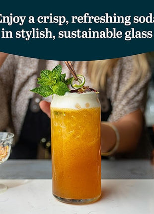 Libbey Classic Can XL Set of Drinking Glasses, Iced Coffee Cups Set of 4, 20 Oz, Dishwasher Safe Glass Beer Cups for Beverages and Cocktails