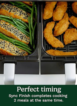 Cuisinart Dual Basket Air Fryer, 2-4.25 QT Baskets, Total 8.5 QT, 4 Functions Air Fry, Roast, Bake and Keep Warm, Features Sync Finish and Sync Settings, Toss Reminder, Auto Warm Mode and Auto-Pause
