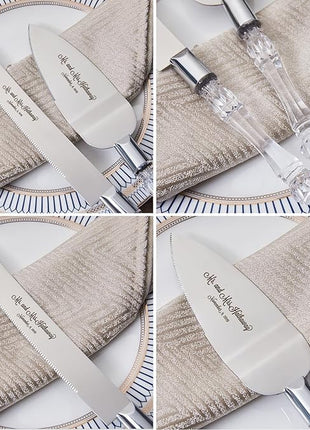 AW BRIDAL Personalized Wedding Cake Serving Set - Cake Knife 13.2 in, Cake Server 10.8 inch - Gift for Wedding, Anniversary, Engagement//DK001CPP42//