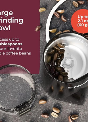 Mueller Living HyperGrind Precision Electric Spice/Coffee Grinder Mill with Large Grinding Capacity and Powerful Motor also for Spices, Herbs, Nuts, Grains, Black