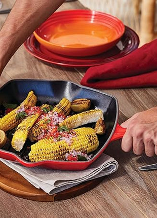Le Creuset Enameled Cast Iron Signature Square Skillet Grill, 10.25", Flame