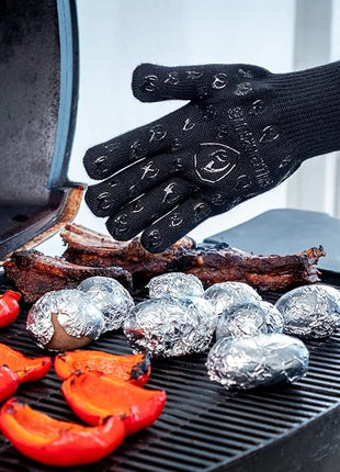 Grill Armor Oven Gloves – 932°F Heat, Fire & Cut Resistant Mitts for BBQ, Grill, Cooking, Grilling, Baking, Smoker & Fire Pit
