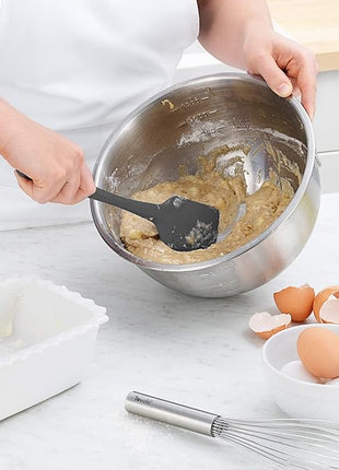 Tovolo Flex-Core All Silicone Spatula Turner, Tapered Edge, Ergonomic Handle, Heat Resistant, Charcoal