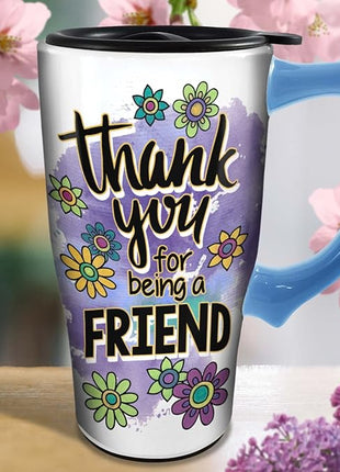 Spoontiques - Ceramic Travel Mugs - Kokopelli Cup - Hot or Cold Beverages - Gift for Coffee Lovers