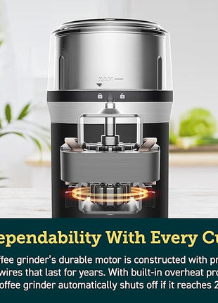 COSORI Coffee Espresso Grinder Electric, Food Grade Stainless Steel Blades, 12 Cups, Black