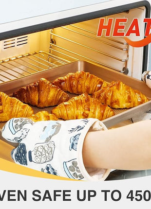 Half Cookie Sheet Pan for Baking - HONGBAKE Nonstick Baking Sheet with Diamond Texture Surface, 57% Thicker Carbon Steel Commercial Cookie Trays for Oven