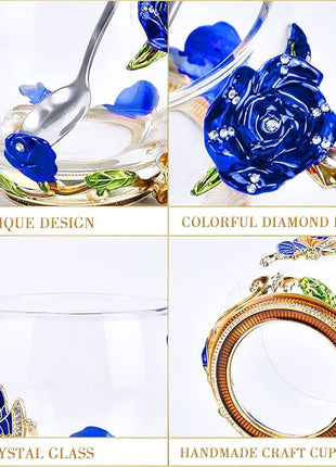 OEAGO Unique Gifts for Women Mom Coffee Mugs Gifts for Women Birthday Unique Blue Tea Cup Gifts for Women Who Have Everything Womens Gifts for Christmas