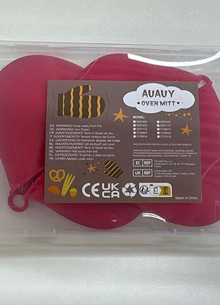 AUAUY 1 Pair Mini Silicone Oven Mitts, Heat Resistant Pot Holders Mitts, Cute Oven Pinch Grip Gloves, Small Potholders for Kitchen, Air Fryer Mitts Pair for Cooking, Baking and Grilling (Red)