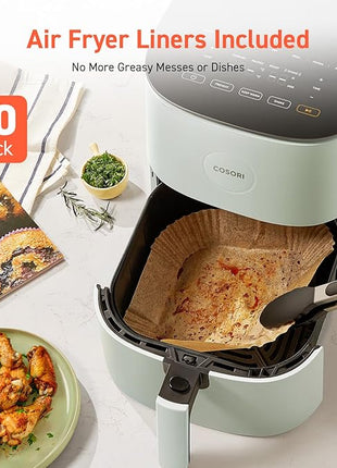 COSORI Air Fryer Pro LE 5-Qt Airfryer, With 20PCS paper liners, 10 Functions that Dry, Bake, Roast &Preheat, Shake Reminder, Up to 450℉, 85% Oil less, Compact, 130+ Recipes, Dishwasher Safe, Green