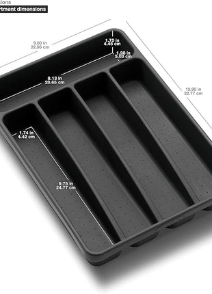 madesmart Value Mini Silverware Tray - Granite | VALUE COLLECTION | 5-Compartments | Kitchen Cutlery and Flatware Organizer |Easy to Clean | BPA-Free