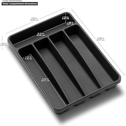 madesmart Value Mini Silverware Tray - Granite | VALUE COLLECTION | 5-Compartments | Kitchen Cutlery and Flatware Organizer |Easy to Clean | BPA-Free