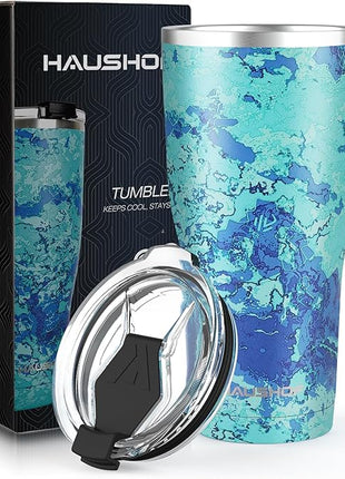 HAUSHOF 20 oz Tumbler, Stainless Steel Vacuum Coffee Tumbler, Durable Insulated Tumbler Cups for Hot and Cold Drinks, Portable Water Tumbler with Lid for Office, Camping, Sports