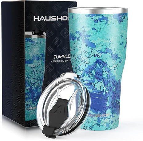 HAUSHOF 20 oz Tumbler, Stainless Steel Vacuum Coffee Tumbler, Durable Insulated Tumbler Cups for Hot and Cold Drinks, Portable Water Tumbler with Lid for Office, Camping, Sports