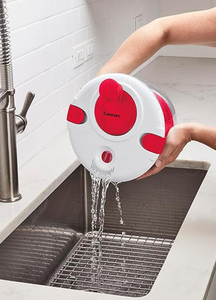 Cuisinart Large Salad Spinner- Wash, Spin & Dry Salad Greens, Fruits & Vegetables, 5qt, CTG-00-SASR Red