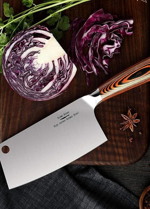 Cleaver Knife Ultra Sharp Meat Cleaver 7 inch Butcher Knife. High Carbon German Stainless Steel Chef Knives for Kitchen and Restaurant