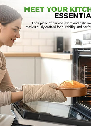 Nutrichef 20 Piece Professional Home Kitchen Cookware and Bakeware, Pots and Pans Set Non Stick Kitchenware, Cool-Touch Handles, Non Toxic, Safe for Gas, Electric, Induction Cooktops, Easy Clean