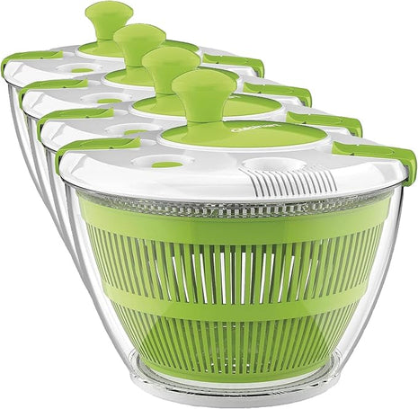 Cuisinart Large Spin Stop Salad Spinner- Wash, Spin & Dry Salad Greens, Fruits & Vegetables, 5qt, CTG-00-SAS1 (Pack of 4)