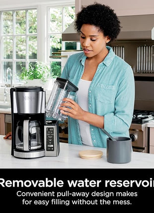 Ninja 12-Cup Programmable Coffee Brewer, 2 Brew Styles, Adjustable Warm Plate, 60oz Water Reservoir, Delay Brew - Black/Stainless Steel