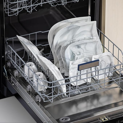 MALACASA Marble Grey Dinnerware Sets, 30-Piece Porcelain Dinnerware Set, Modern Plates and Bowls Set with Dinner Plate, Dessert Plate and Salad Pasta Bowl, Cup and Saucer, Service for 6, Series Elvira