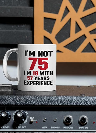 75th Birthday Coffee Mug - 75th Birthday Gifts for Men and Women - Vintage 1950, Best Gifts for Her, Him, Mom, Dad, Grandma, Grandpa - 75 Year Old Man or Woman, 75th Bday Presents Ideas 11oz Cup