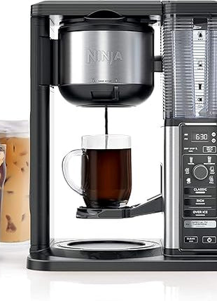 Ninja Specialty Coffee Maker, Hot & Iced Coffee, 6 Brew Styles, 8 Sizes, Small Cup to Travel Mug, 10-Cup Carafe, Fold-Away Frother, Permanent Filter, Removable Reservoir, Black, CM401