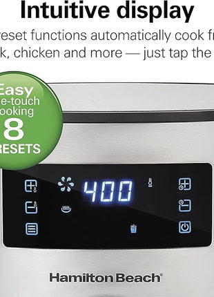Hamilton Beach 5.8 Quart Digital Air Fryer Oven with 8 Presets, Easy to Clean Nonstick Basket, Black (35075)