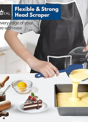 Silicone Spatula Set - 4-Piece Rubber Spatulas Silicone Heat Resistant 600°F for Everyday Task - Seamless Design Kitchen Spatulas for Nonstick Cookware - Royal Blue