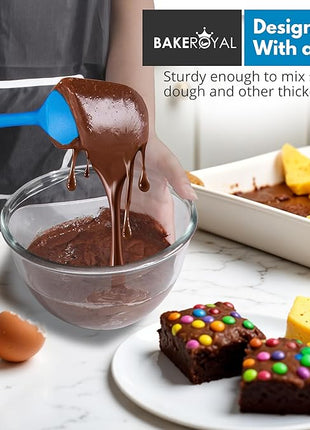 Silicone Spatula Set - 4-Piece Rubber Spatulas Silicone Heat Resistant 600°F for Everyday Task - Seamless Design Kitchen Spatulas for Nonstick Cookware - Blue